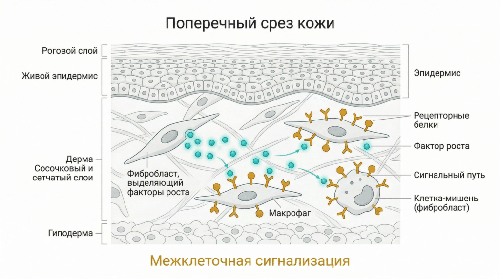 Межклеточная сигнализация факторов роста в коже